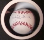 Whitey Ford -Autographed Baseball in Shadow Box (New York Yankees)